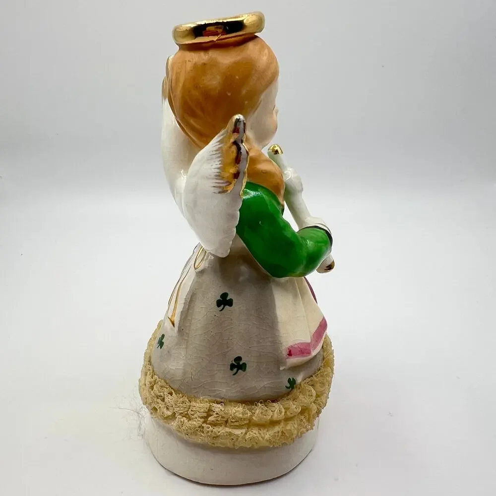 Vintage 50s Art Gift Angel Of Ireland Figurine Porcelain Girl 1958 Japan 4.25